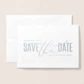 Elegante moderne foto's slaan de datum op folie kaarten (Voorkant met envelop)