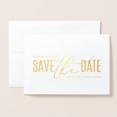 Elegante moderne foto's slaan de datum op folie kaarten (Voorkant met envelop)