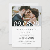 Elegante moderne fototrouwdag save the date (Voorkant)