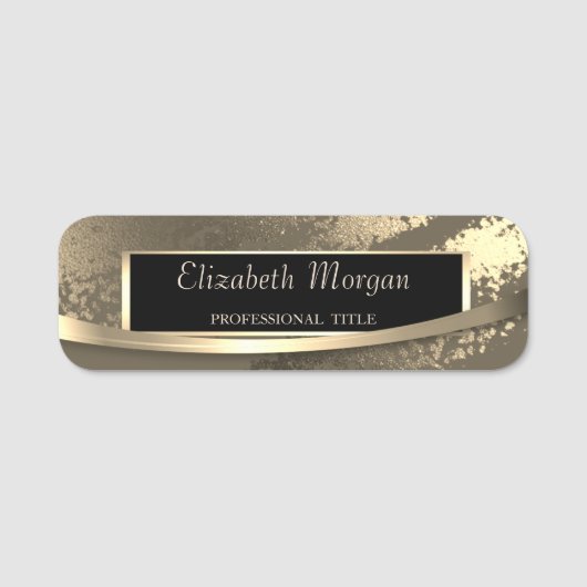 Elegante moderne frame streep goud  naamplaatje (Voorkant)