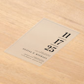 Elegante moderne Frosted Wedding Acryl Uitnodigingen (Laagn)