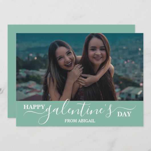 Elegante moderne galentine's dag beste vrienden fo feestdagenkaart (Voorkant / Achterkant)