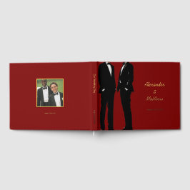 Elegante moderne gay mannen bordeauxrood trouwen g gastenboek