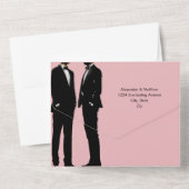 Elegante moderne gay Mannen bruiloft All In One Uitnodiging (Achterkant)