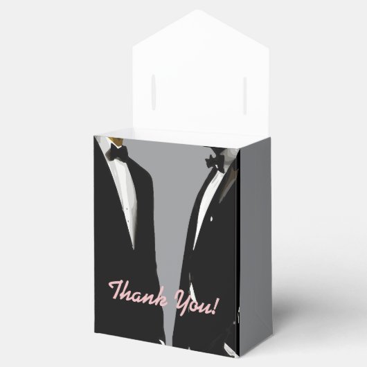 Elegante moderne gay Mannen bruiloft Bedankdoosjes (Geopend)