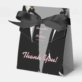 Elegante moderne gay Mannen bruiloft Bedankdoosjes