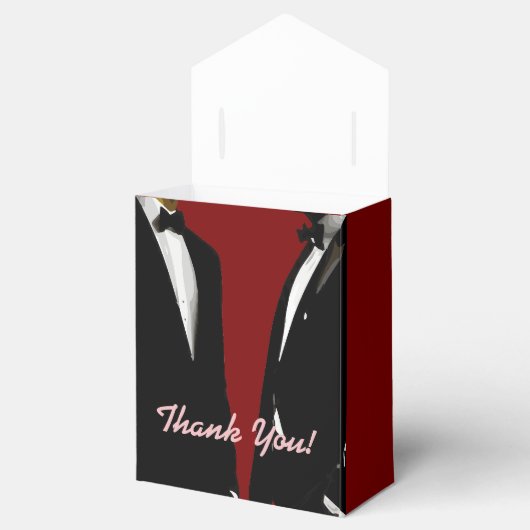 Elegante moderne gay Mannen bruiloft Bedankdoosjes (Geopend)
