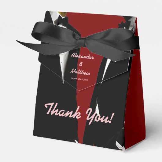 Elegante moderne gay Mannen bruiloft Bedankdoosjes (Voorkant Zijde)