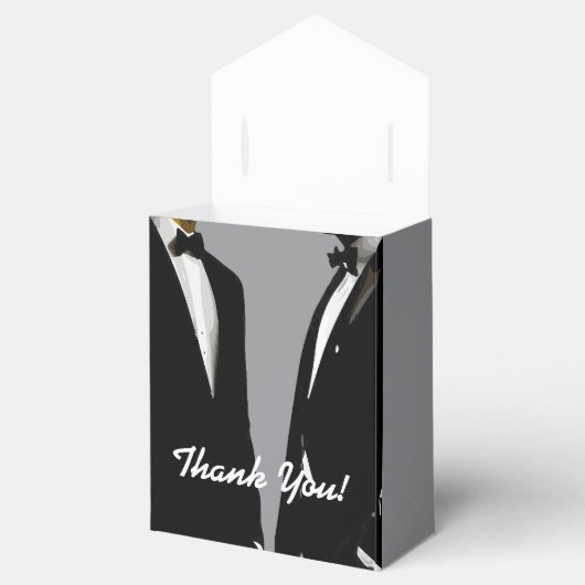 Elegante moderne gay Mannen bruiloft Bedankdoosjes (Geopend)