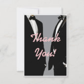 Elegante moderne gay Mannen bruiloft Bedankkaart (Voorkant)