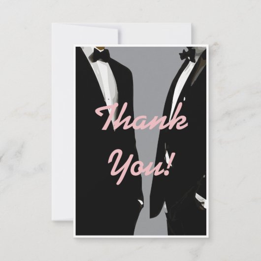 Elegante moderne gay Mannen bruiloft Bedankkaart (Voorkant)