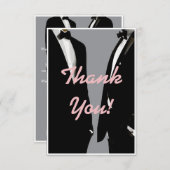 Elegante moderne gay Mannen bruiloft Bedankkaart (Voorkant / Achterkant)