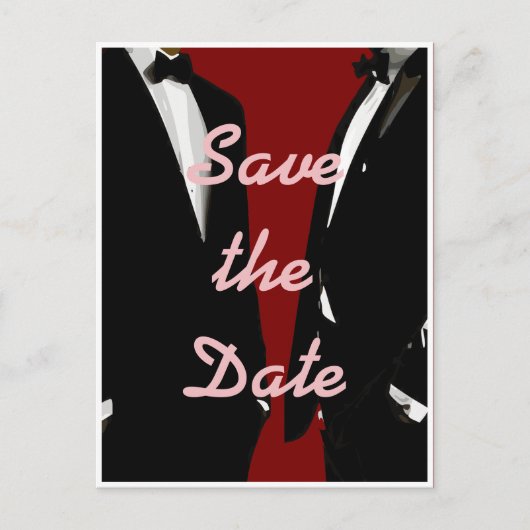 Elegante moderne gay Mannen bruiloft Briefkaart (Voorkant)