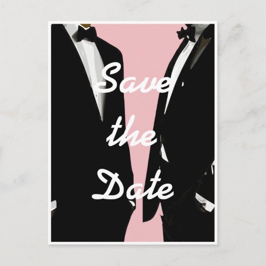 Elegante moderne gay Mannen bruiloft Briefkaart (Voorkant)