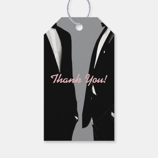 Elegante moderne gay Mannen bruiloft Cadeaulabel (Voorkant)