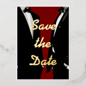 Elegante moderne gay Mannen bruiloft goud Folie Uitnodiging (Voorkant)