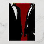 Elegante moderne gay Mannen bruiloft goud Folie Uitnodiging (Achterkant)