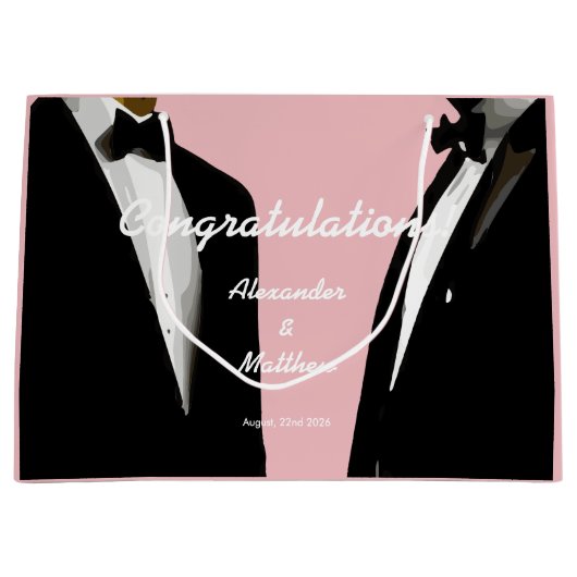 Elegante moderne gay Mannen bruiloft Groot Cadeauzakje (Voorkant)