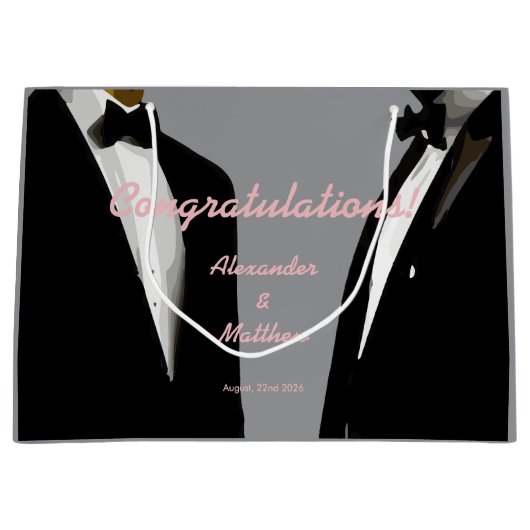 Elegante moderne gay Mannen bruiloft Groot Cadeauzakje (Voorkant)