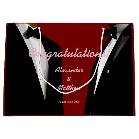 Elegante moderne gay Mannen bruiloft Groot Cadeauzakje (Voorkant)