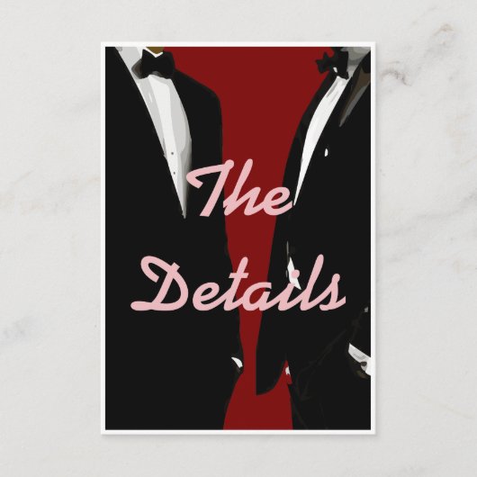 Elegante moderne gay Mannen bruiloft Informatiekaartje (Voorkant)