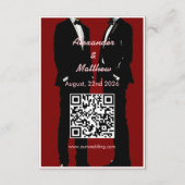 Elegante moderne gay Mannen bruiloft Informatiekaartje (Achterkant)