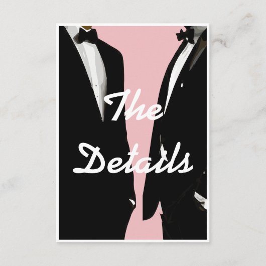 Elegante moderne gay Mannen bruiloft Informatiekaartje (Voorkant)