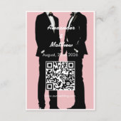 Elegante moderne gay Mannen bruiloft Informatiekaartje (Achterkant)