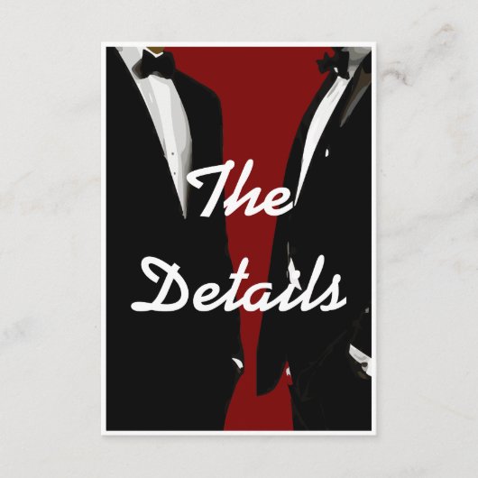 Elegante moderne gay Mannen bruiloft Informatiekaartje (Voorkant)