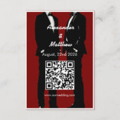 Elegante moderne gay Mannen bruiloft Informatiekaartje (Achterkant)