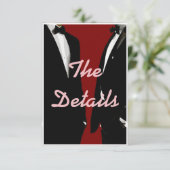 Elegante moderne gay Mannen bruiloft Informatiekaartje (Staand voorkant)