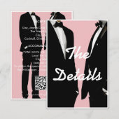 Elegante moderne gay Mannen bruiloft Informatiekaartje (Voorkant / Achterkant)