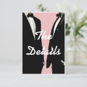 Elegante moderne gay Mannen bruiloft Informatiekaartje (Staand voorkant)