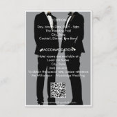 Elegante moderne gay Mannen bruiloft Informatiekaartje (Achterkant)