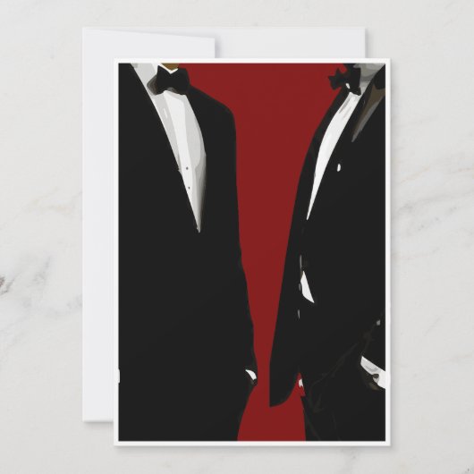Elegante moderne gay Mannen bruiloft Kaart (Achterkant)