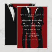 Elegante moderne gay Mannen bruiloft Kaart (Voorkant / Achterkant)