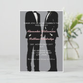 Elegante moderne gay Mannen bruiloft Kaart (Staand voorkant)