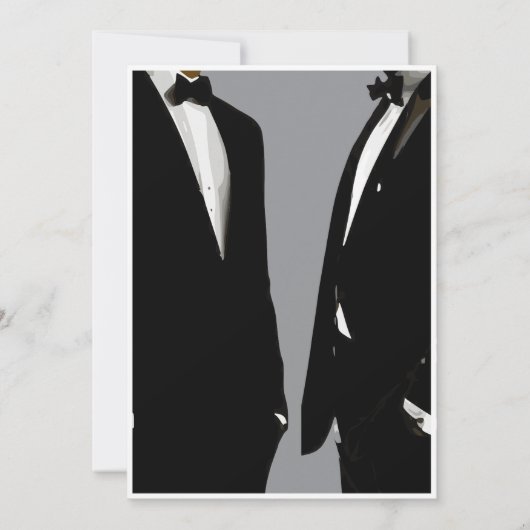 Elegante moderne gay Mannen bruiloft Kaart (Achterkant)