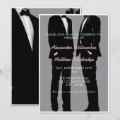 Elegante moderne gay Mannen bruiloft Kaart (Voorkant / Achterkant)