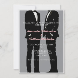 Elegante moderne gay Mannen bruiloft Kaart