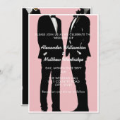 Elegante moderne gay Mannen bruiloft Kaart (Voorkant / Achterkant)