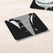 Elegante moderne gay Mannen bruiloft Kartonnen Onderzetters (Schuin)