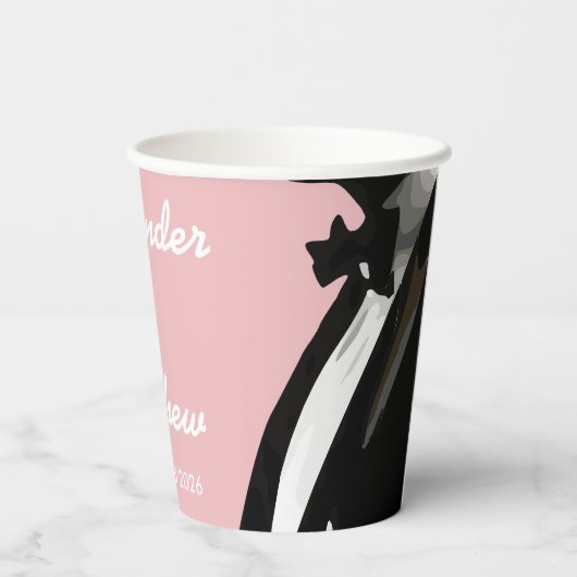 Elegante moderne gay Mannen bruiloft Papieren Bekers (Achterkant)