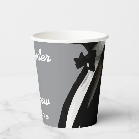 Elegante moderne gay Mannen bruiloft Papieren Bekers (Achterkant)