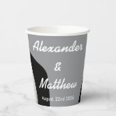 Elegante moderne gay Mannen bruiloft Papieren Bekers (Links)