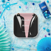 Elegante moderne gay Mannen bruiloft Papieren Bordje (Feest)