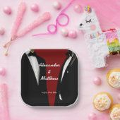 Elegante moderne gay Mannen bruiloft Papieren Bordje (Feest)