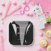 Elegante moderne gay Mannen bruiloft Papieren Bordje (Feest)