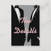 Elegante moderne gay Mannen bruiloft QR-code Informatiekaartje (Voorkant)