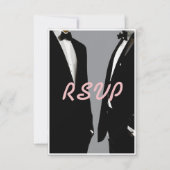 Elegante moderne gay Mannen bruiloft QR-code RSVP Kaartje (Voorkant)